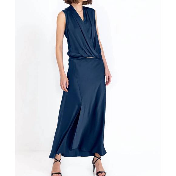 NEW GO BY GO SILK slit the difference skirt in storm